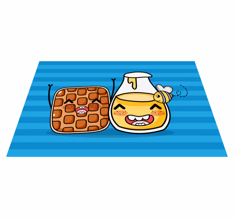 Naproane pentru copii waffle și miere drăguțe - TenStickers