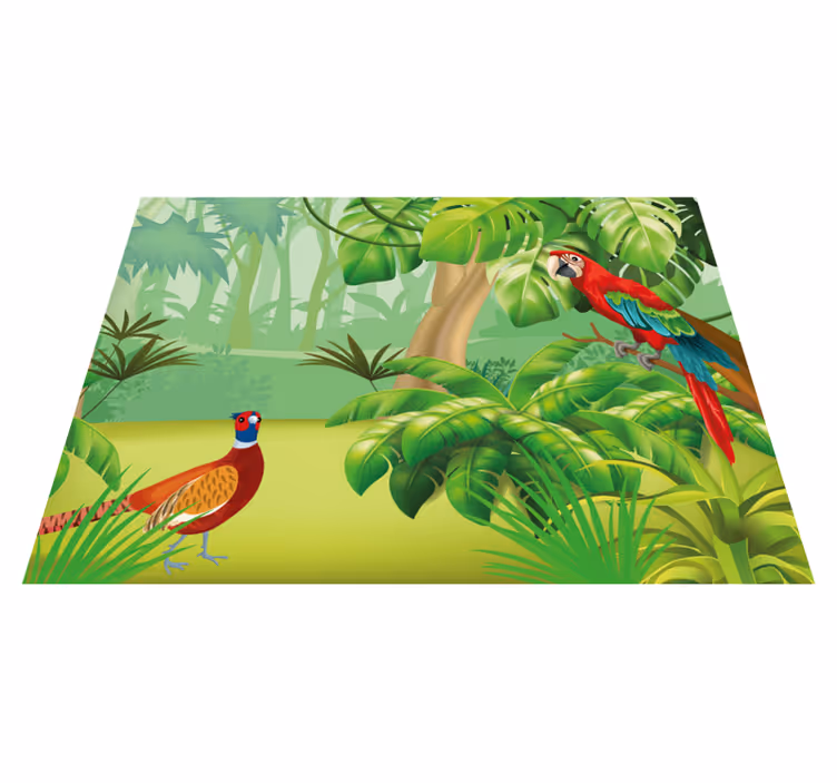 Papagal în toalete de vinil din jungla tropicală - TenStickers