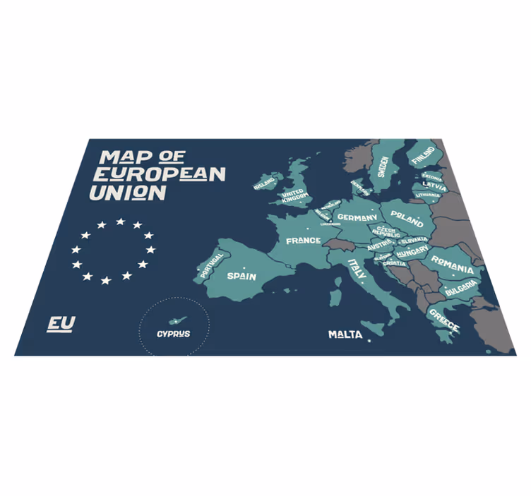 Naproane cu texte harta uniunii europene - TenStickers