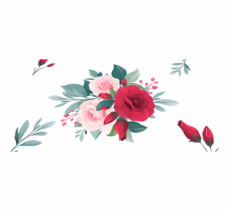 Naproane original cu motiv de aranjament floral - TenStickers