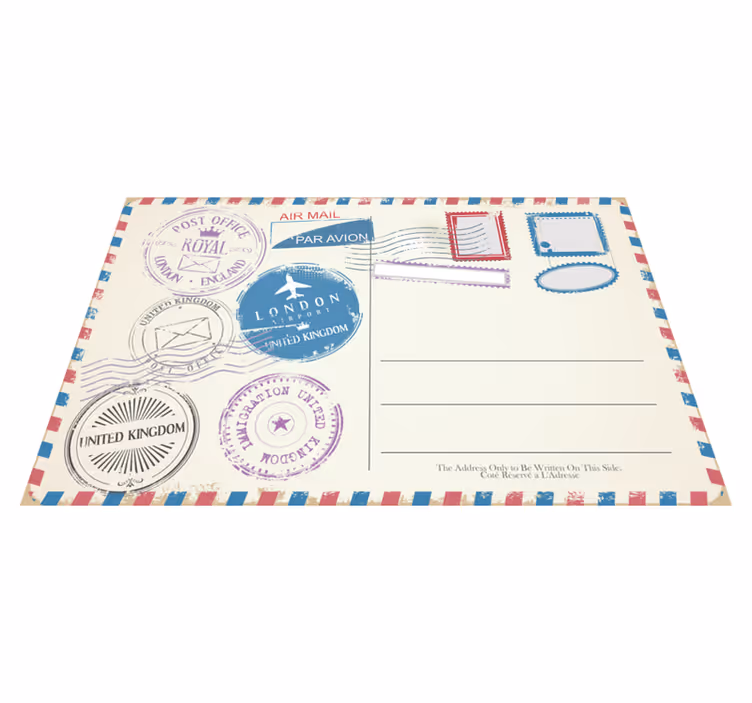Naproane cu texte colecție de timbre de călătorie - TenStickers