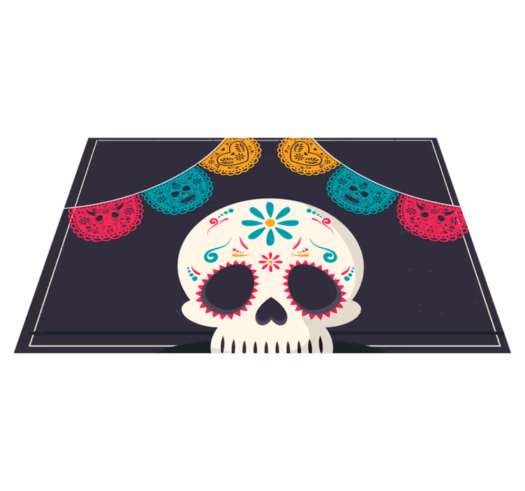Naproane de halloween banner cu cranii colorate - TenStickers