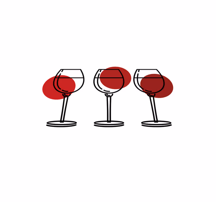 Naproane original set de trei pahare de vin - TenStickers