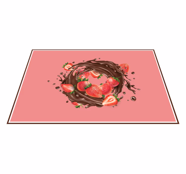 Căpșuni cu placemate rotunde din vinil de ciocolată - TenStickers