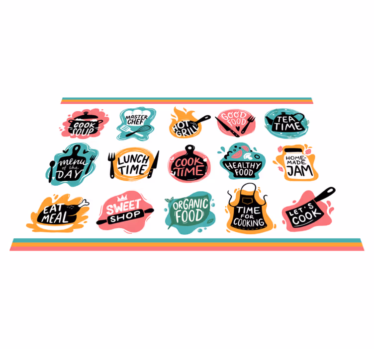 Gătit alimente bucătărie insignă sigle logoul de acasă - TenStickers