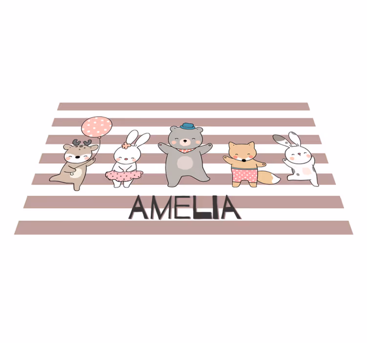 Animale care dansează cu nume personalizat - TenStickers