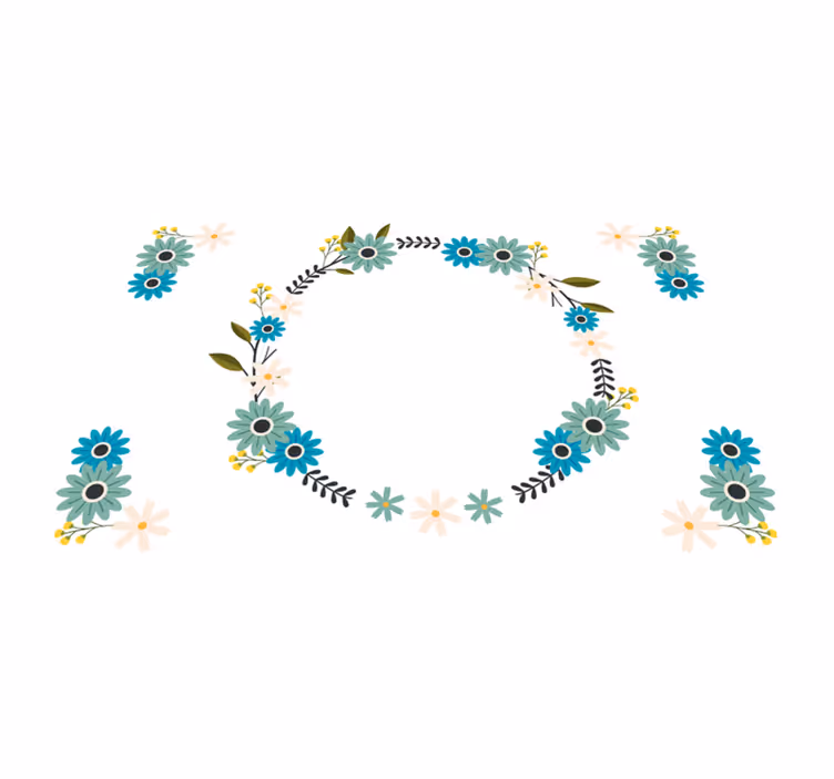 Naproane original accente cu ramă florală - TenStickers