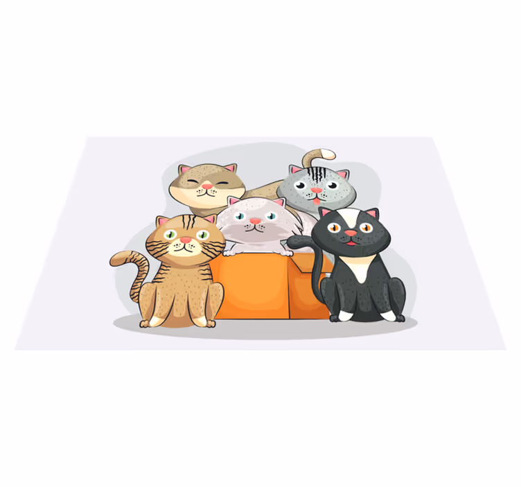 Pisici în cutie pentru copii - TenStickers