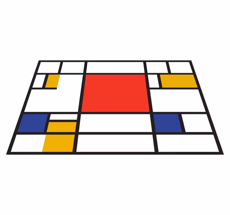Plăcuțe de vinil originale mondrian geometric art - TenStickers