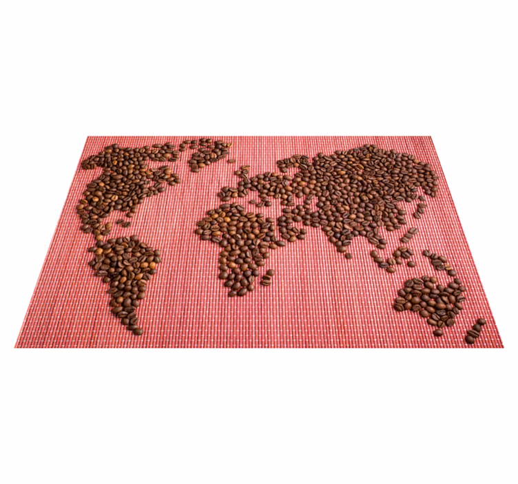 Naproane original boabe de cafea hartă mondială - TenStickers