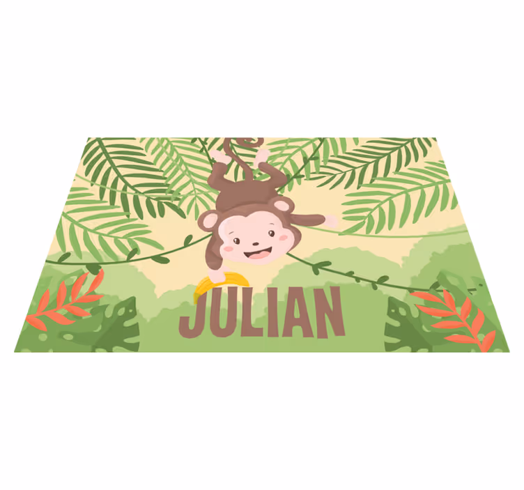 Micuță maimuță pe covoare personalizate - TenStickers