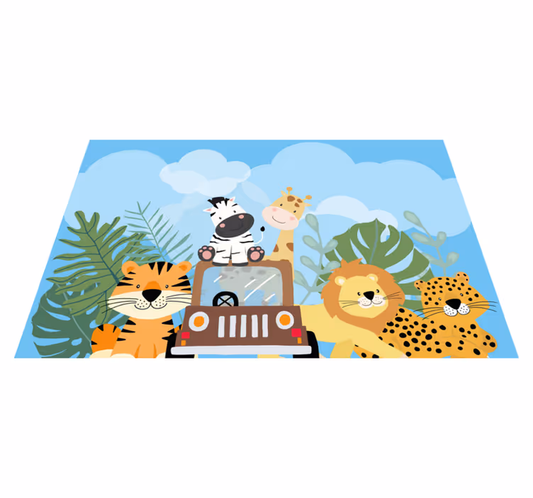 Naproane pentru copii scenă safari cu animale - TenStickers