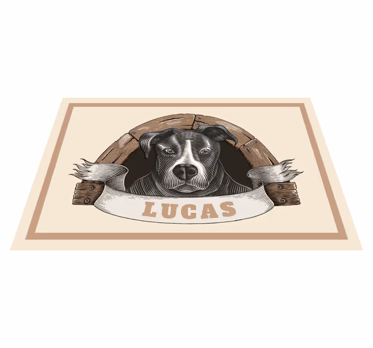 Câine într-o extragere personalizată pentru covoare - TenStickers
