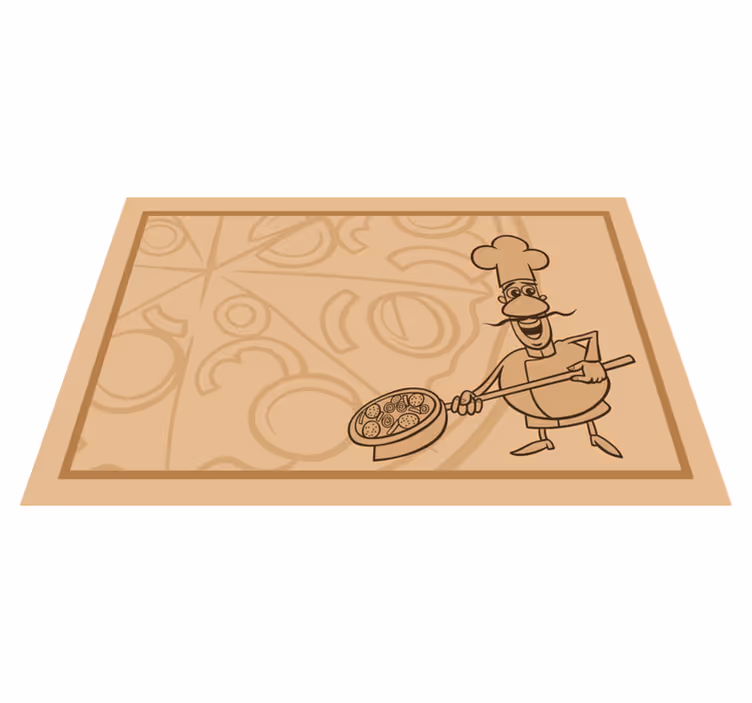 Naproane pentru copii cu bucătar care ține pizza - TenStickers