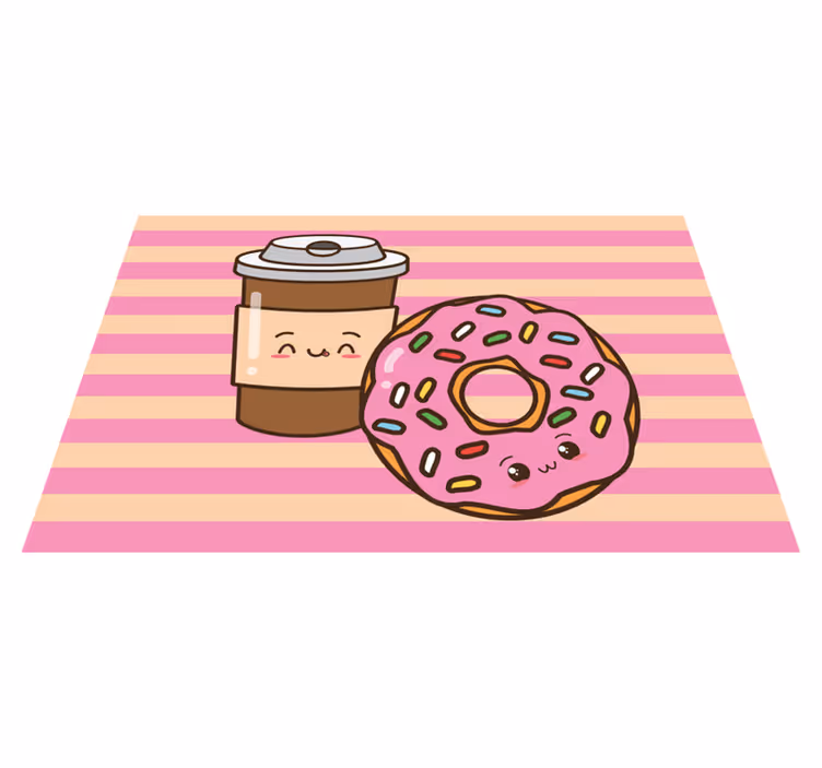 Naproane pentru copii donut cu cafea drăguț - TenStickers