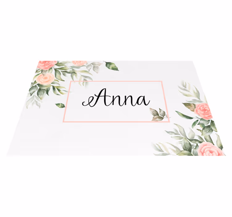 Naproane cu nume suporturi de masă personalizabile florale - TenStickers