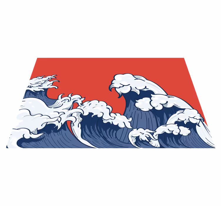 Naproane original val roșu kanagawa - TenStickers