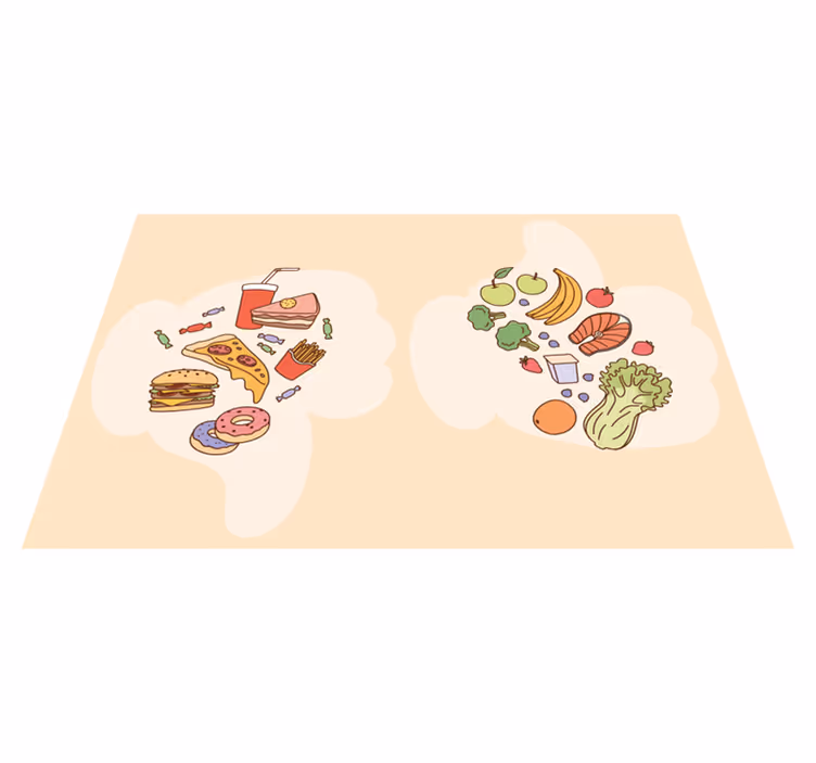 Mâncăruri sănătoase și junk food pentru copii - TenStickers