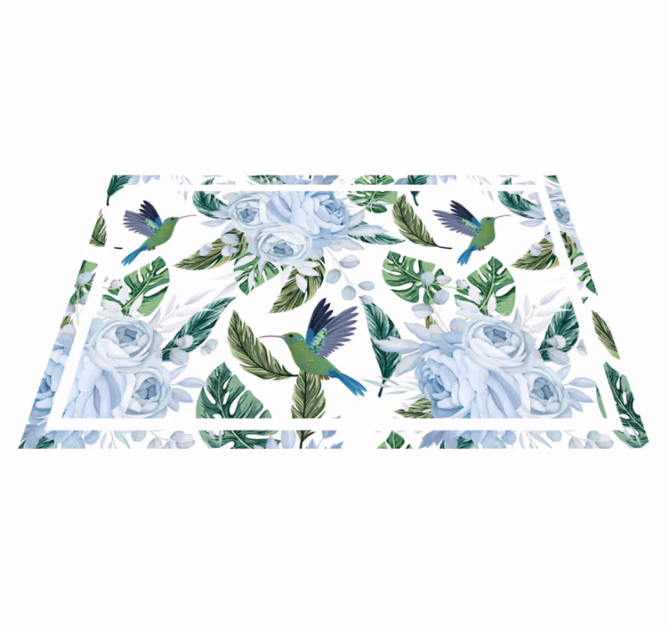 Naproane modern cu model floral de colibri - TenStickers