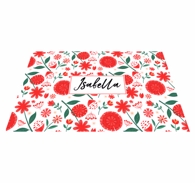 Naproane cu nume artă florală personalizată - TenStickers
