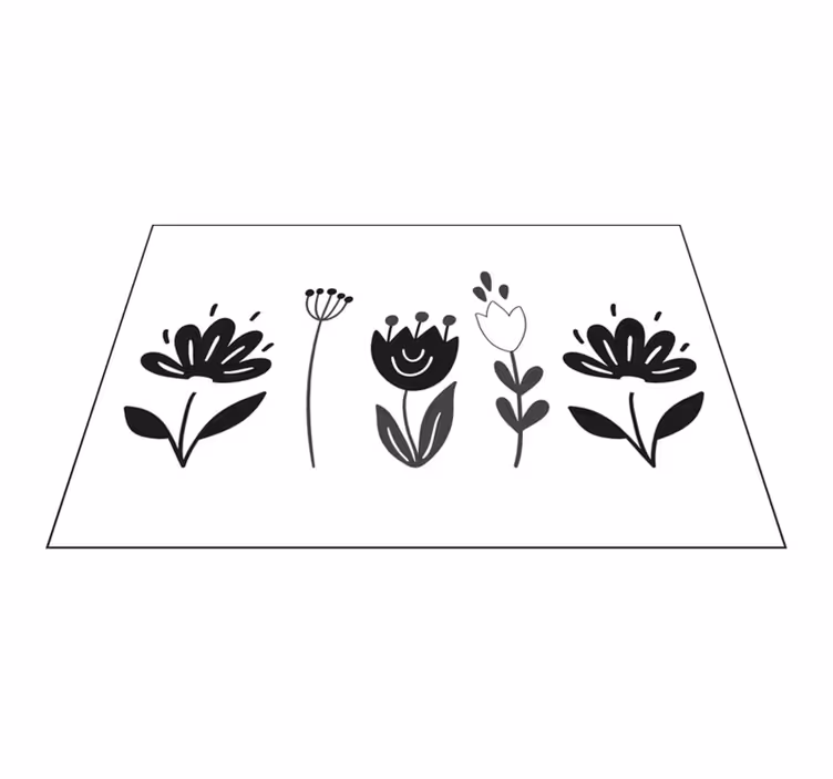 Naproane original artă florală în linii - TenStickers