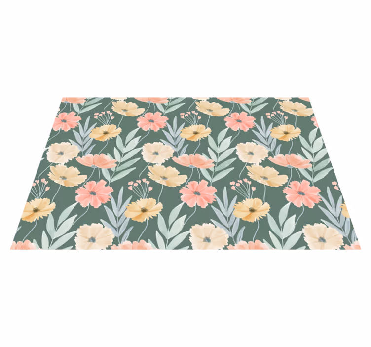 Naproane original cu model floral pe fundal verde - TenStickers