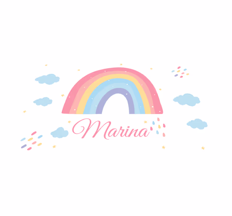 Naproane pentru copii curcubeu cu nume - TenStickers