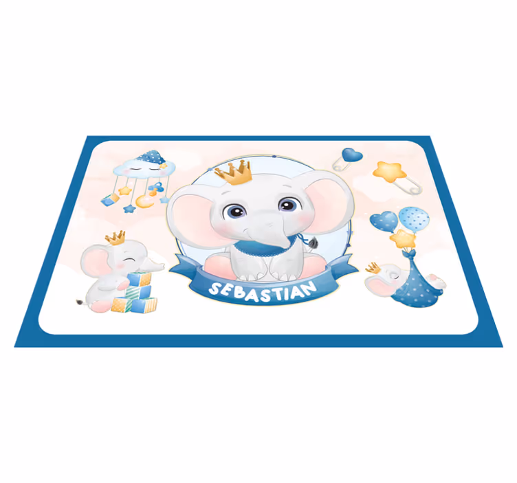 Naproane pentru copii cu ilustrație drăguță de elefant - TenStickers