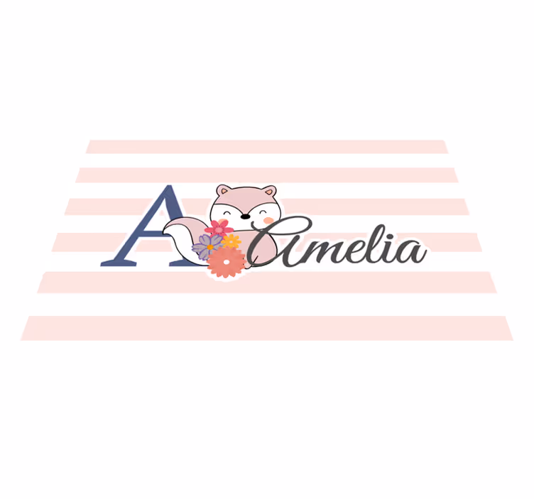 Naproane pentru copii vulpe drăguță cu flori - TenStickers