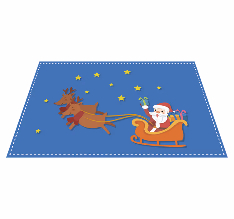 Desen animat mos craciun in sania lui de serviciu - TenStickers