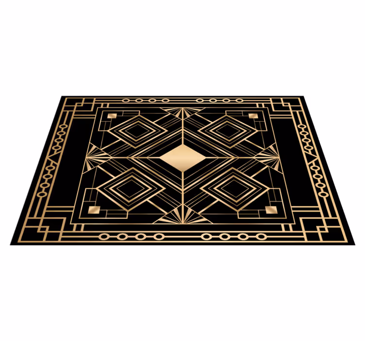 Artă modernă decor negru și auriu - TenStickers