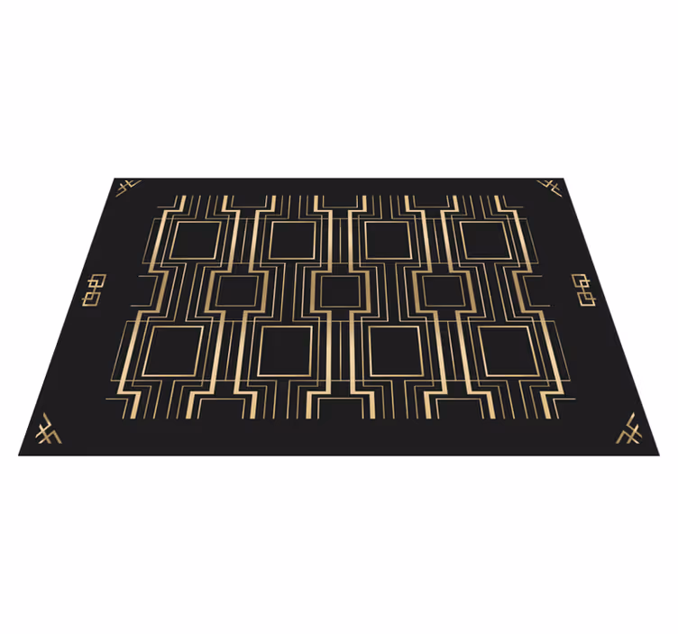 Servetele de loc elegante cu model deco auriu si negru - TenStickers