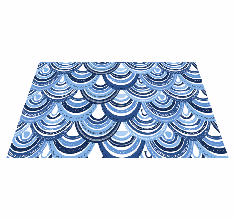 Solzi albaștri model de pește fețe de loc abstracte - TenStickers