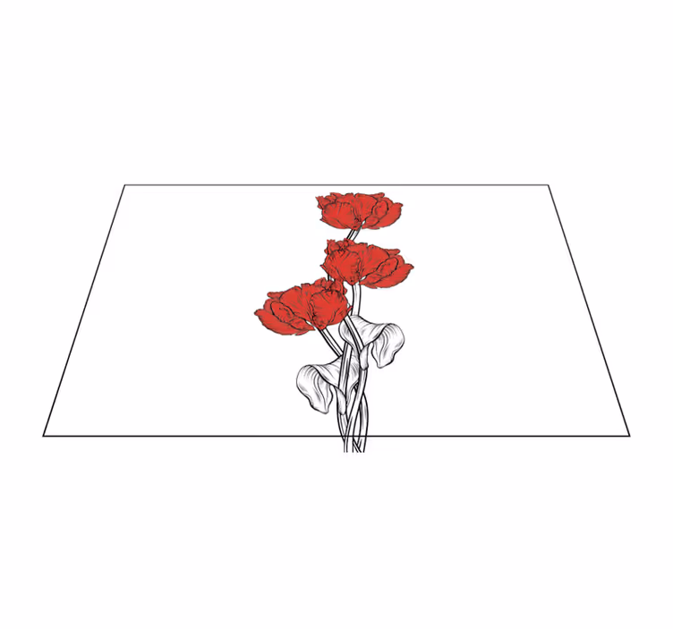Naproane original aranjament floral roșu - TenStickers