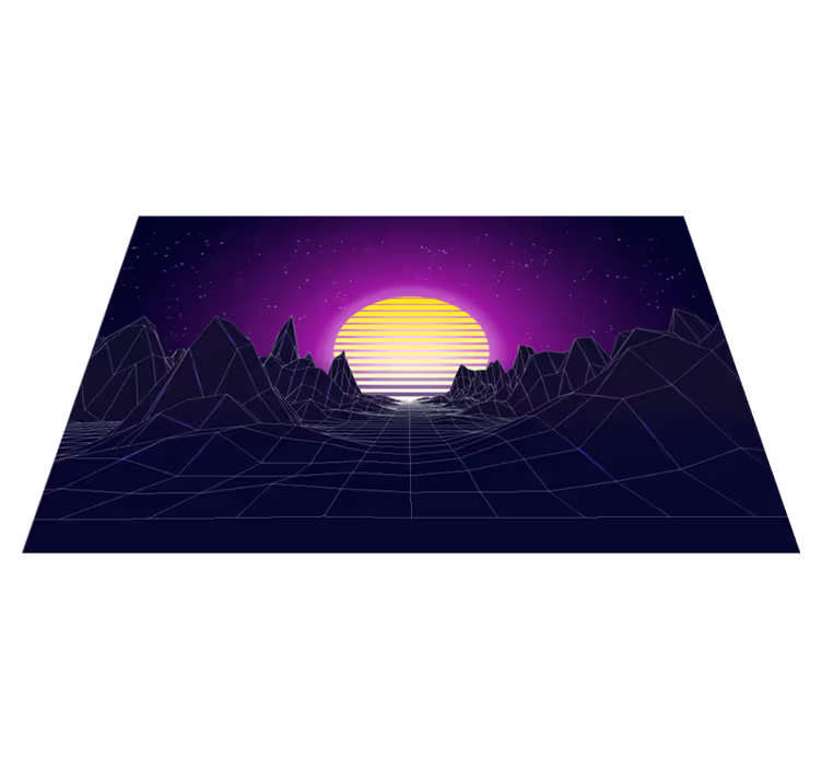 Naproane modern peisaj geometric la apus - TenStickers