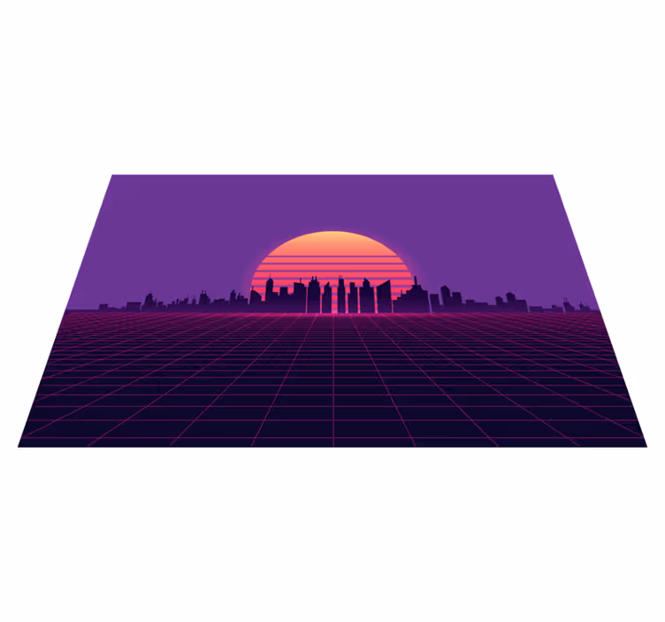 Naproane modern cu vedere la apusul orașului - TenStickers