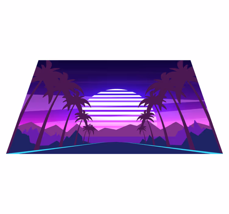 Naproane modern peisaj tropical la apus - TenStickers
