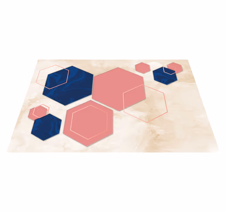 Naproane modern cu modele în formă hexagonală - TenStickers
