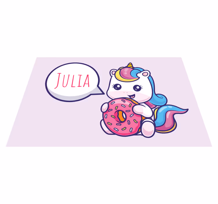 Naproane cu nume unicorn cu donut - TenStickers
