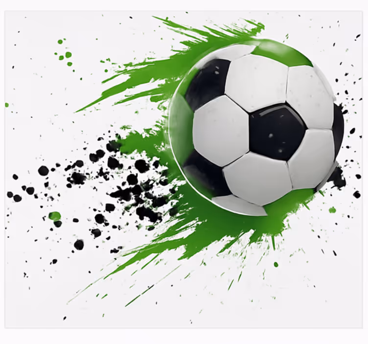 Fototapet pentru tineret minge de fotbal verde - TenStickers