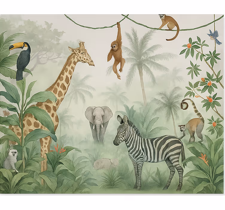Fototapet pentru tineret animale elegante de safari - TenStickers