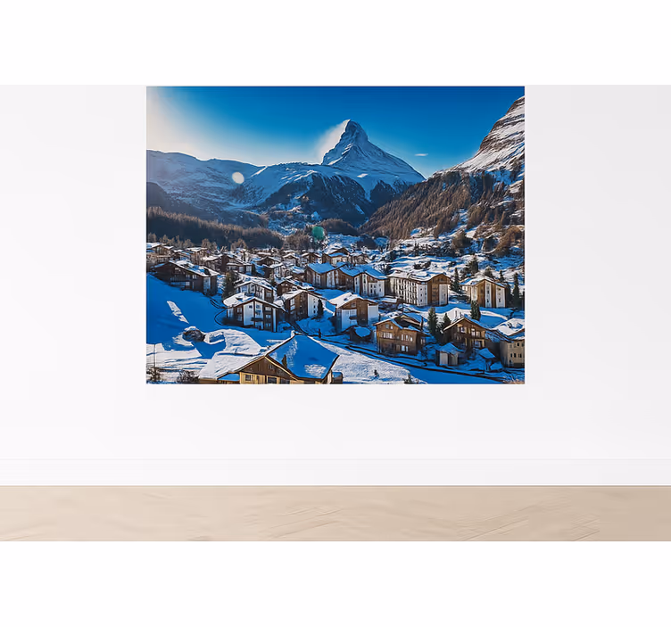 Muntele Fototapet lacul oeschinen, elveția - TenStickers