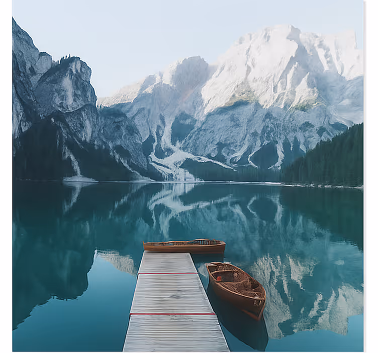 Muntele Fototapet lacul braies, dolomiți - TenStickers