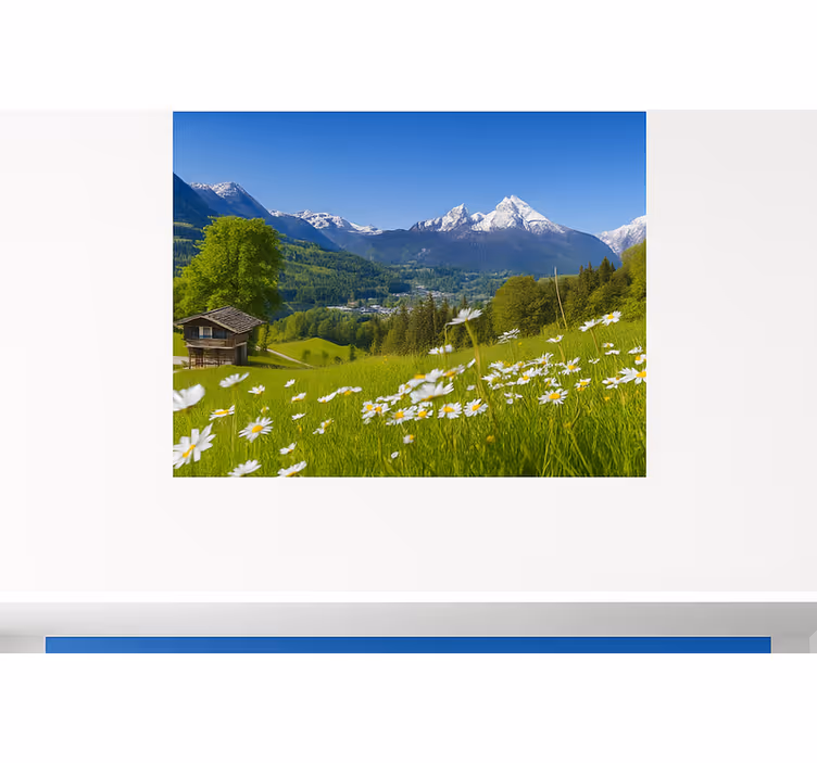 Muntele Fototapet cabană alpină vara - TenStickers