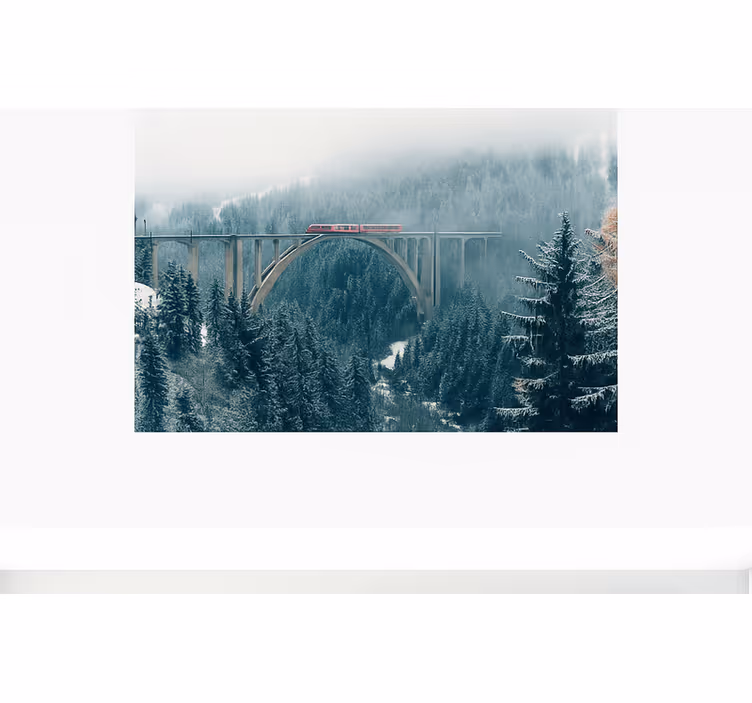 Muntele Fototapet traversarea trenului prin alpii elvețieni - TenStickers