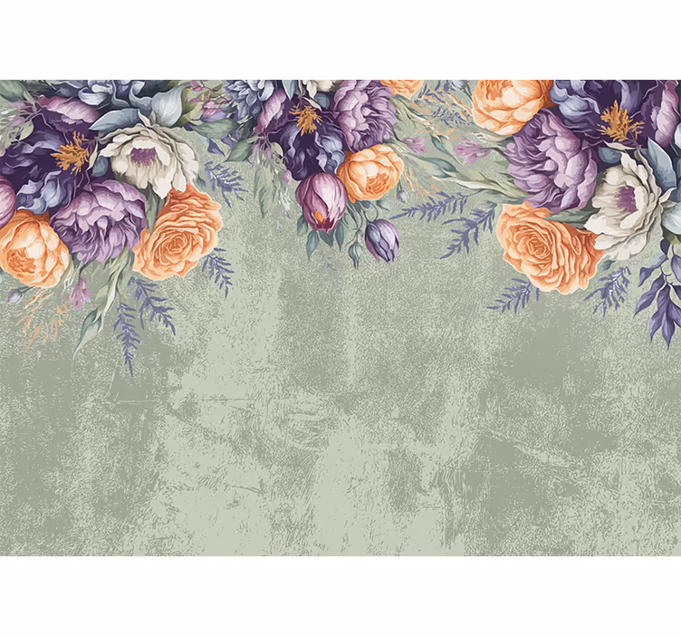 Nunta fototapet design floral vintage - TenStickers