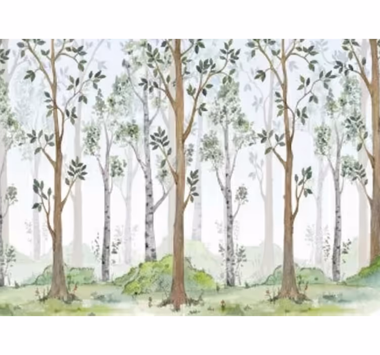 Păduri fototapet caracter botanic minimalist - TenStickers