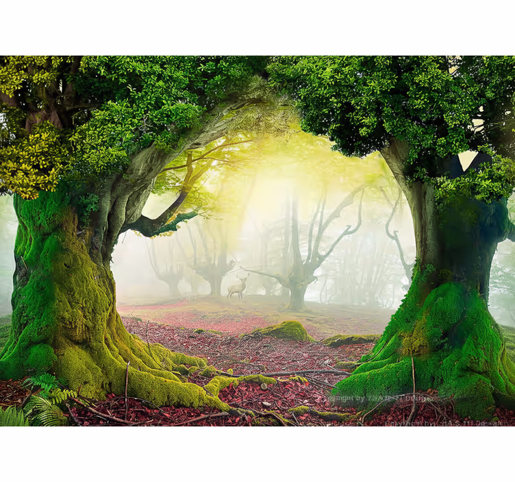 Fototapet natura poarta eternă a pădurii - TenStickers