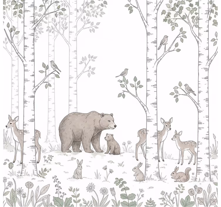 Păduri fototapet schiță jucăușă de pădure - TenStickers