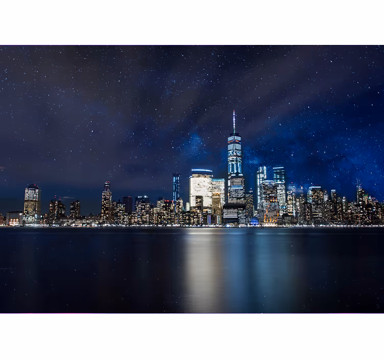 Noapte înstelată peste un mural de pe peretele new york - TenStickers